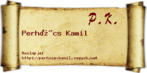 Perhócs Kamil névjegykártya